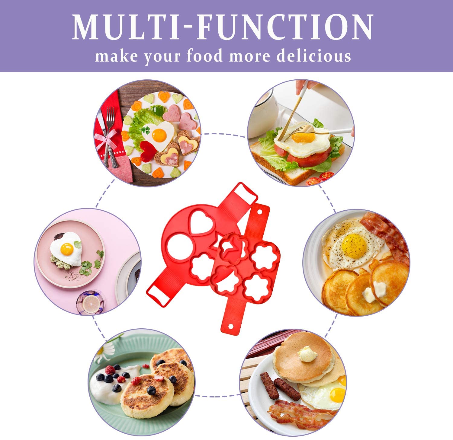 Silicone Pancake Making Mold Nonstick Egg Maker Muffin Pancake Mold