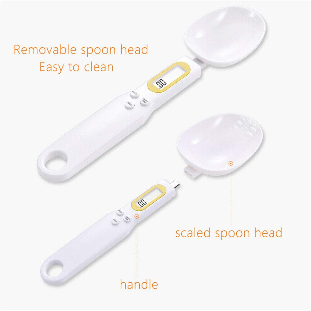 Electronic Measuring Spoon Adjustable Digital Spoon Scale Kitchen Food Scale with LCD Display Support