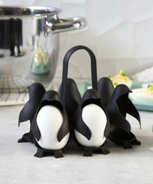3-in-1 Cook Store and Serve Egg Holder Penguin-Shaped Boiled Egg Cooker for Making Soft or Hard Boiled Eggs
