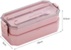 Two Stackable LeakProof Bento Box Lunch Containers 2 Layer Lunch Box Kids & Adults