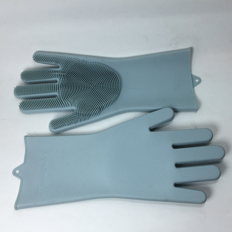 Silicone cleaning gloves with different colors cleaning brush scrubber gloves