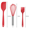 Silicone Whisk, Kitchen Wire Balloon Whisk Set Silicone Kitchen Cooking Baking Spatula Pastry Brush, Set of 3