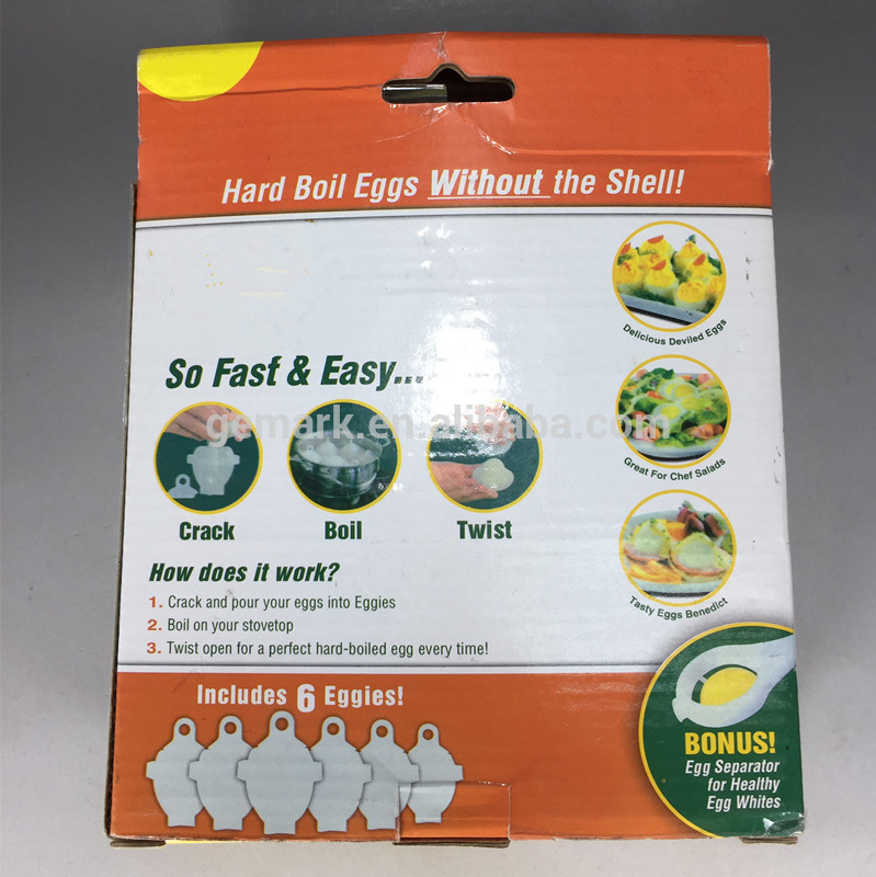 Hard-Boiled Egg Cooker White Egg Poaching Cups Set 6