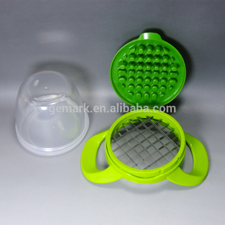 Vegetable dice and pop cuber fruit cutter with measuring cup