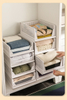 Stackable Shelf Baskets Organizer Folding Wardrobe Closet Organizers Foldable Drawer Organizer Storage Bins for Home Office
