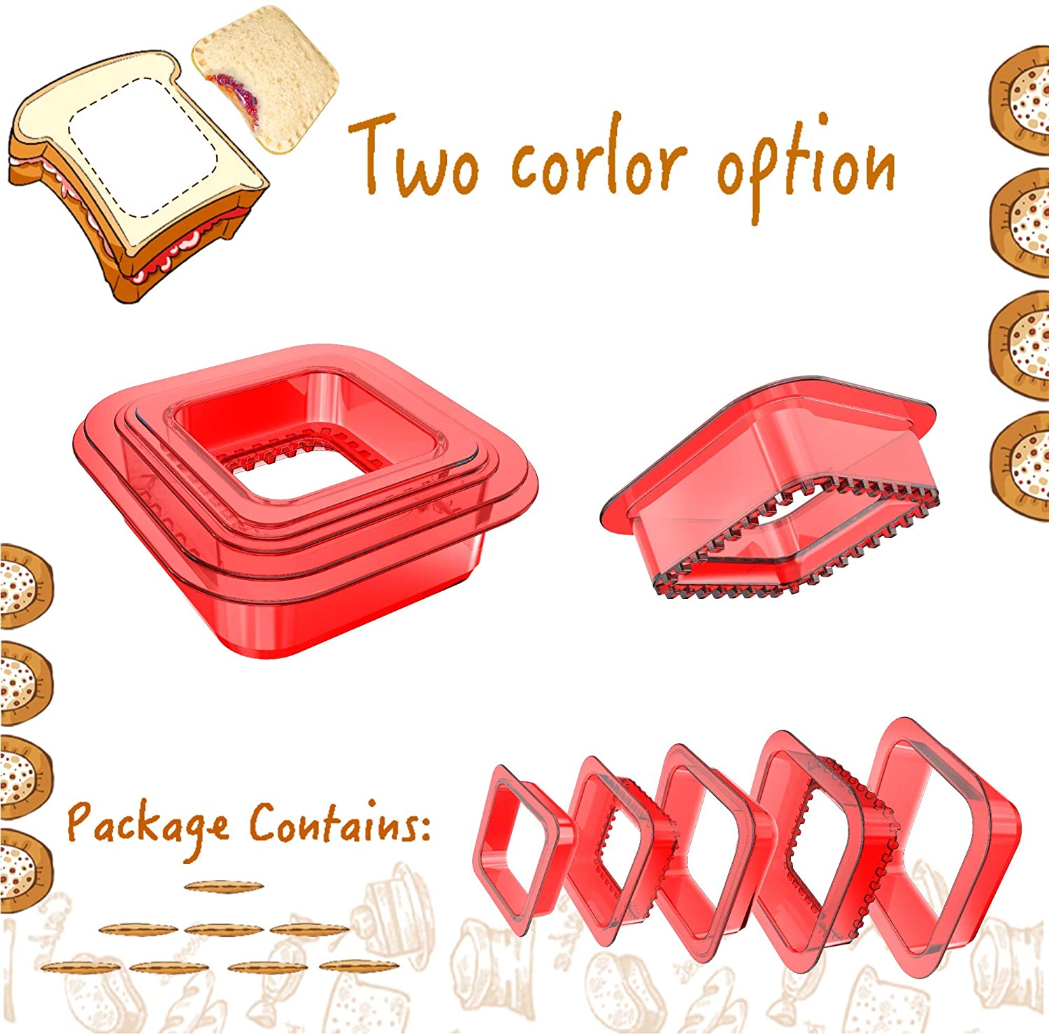 Plastic Sandwich Maker Sandwich Cutter and Sealer for Boys and Girls