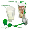Salad to go Bottle with dressing bowl and fork plastic food box with fork