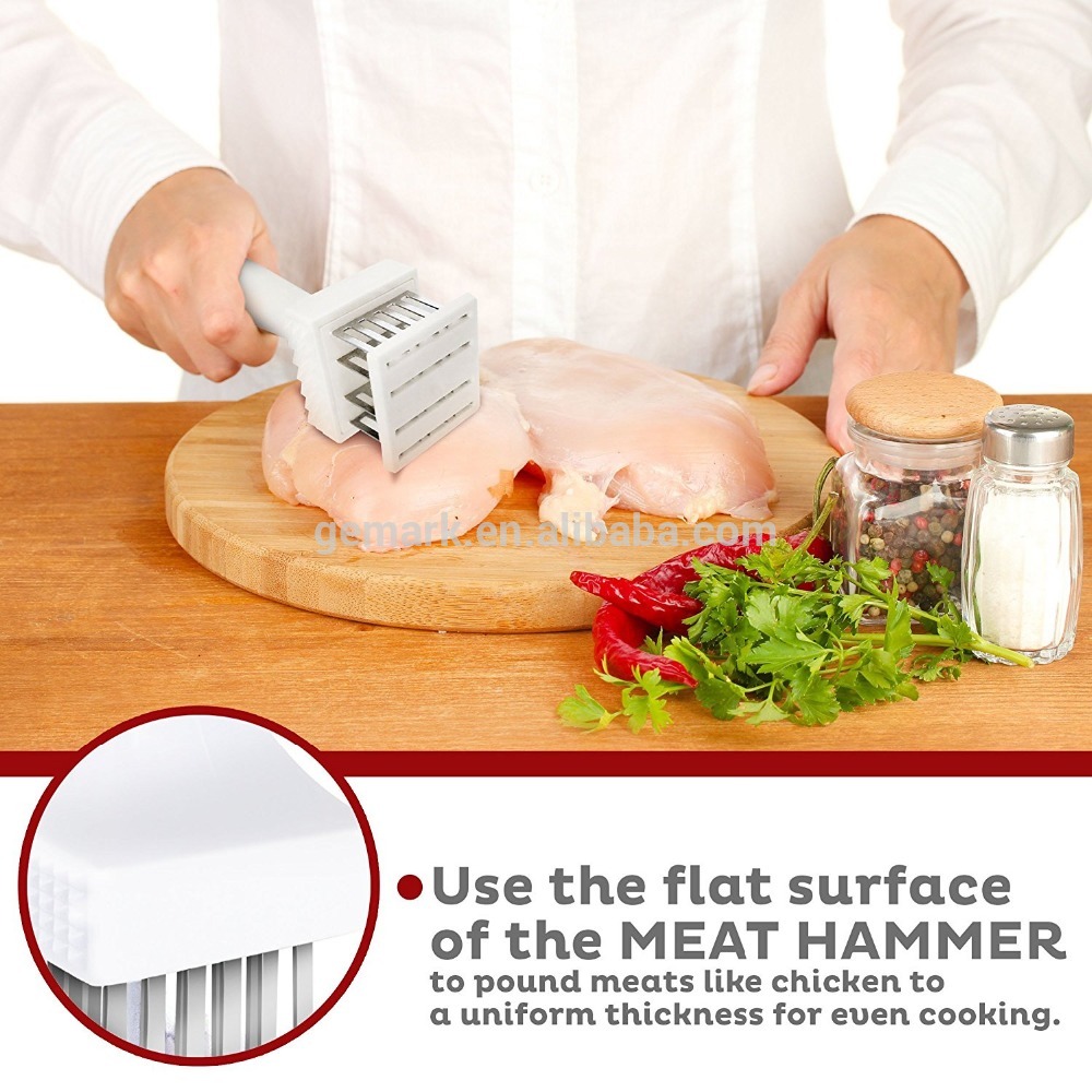 Cooking tools 3 Sided Square Steak tenderizer with Stainless steel needle 2 in 1 Meat and Poultry Tenderizer